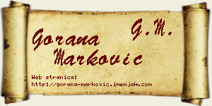 Gorana Marković vizit kartica